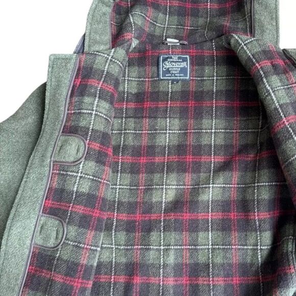 Gloverall the Original Duffle Coat 100% Wool Hooded Made in England Green M - Picture 5 of 6